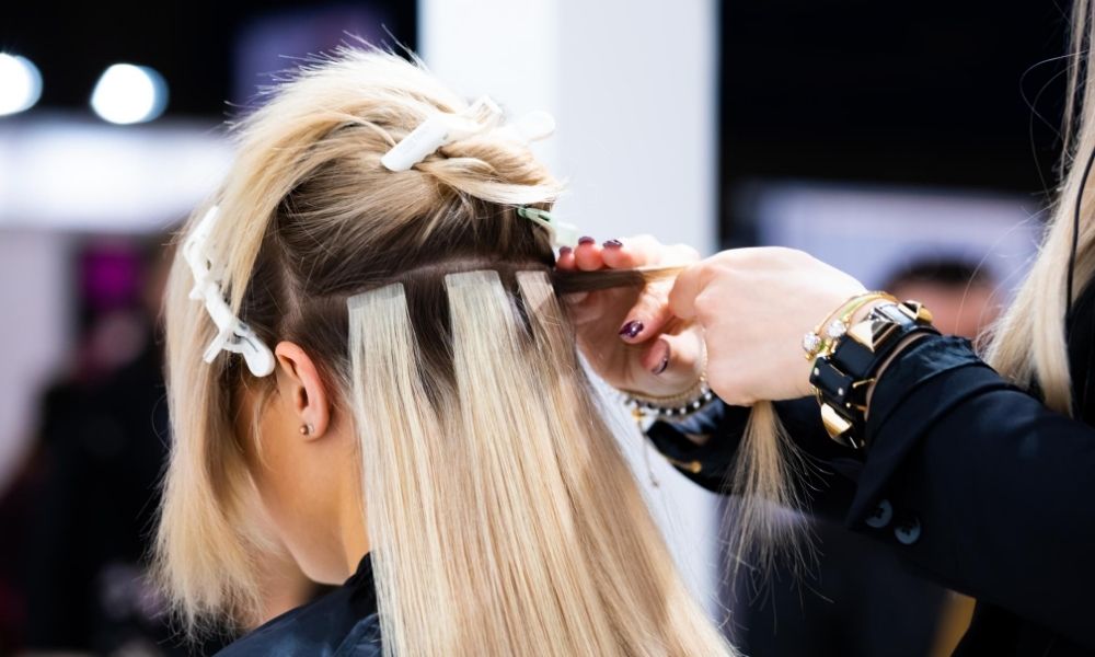 girl getting hair done